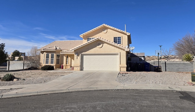 view of front of home with a garage