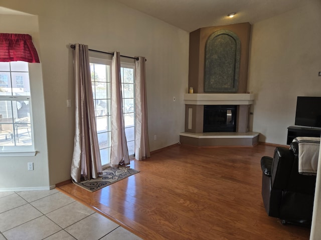 living room with wood-type flooring