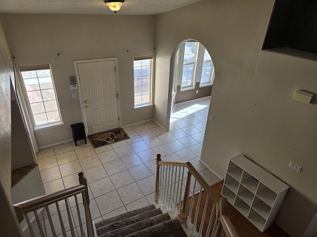 view of tiled foyer