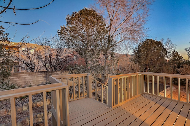 view of deck at dusk