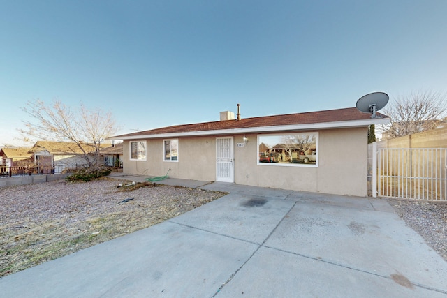 view of front of home with a patio