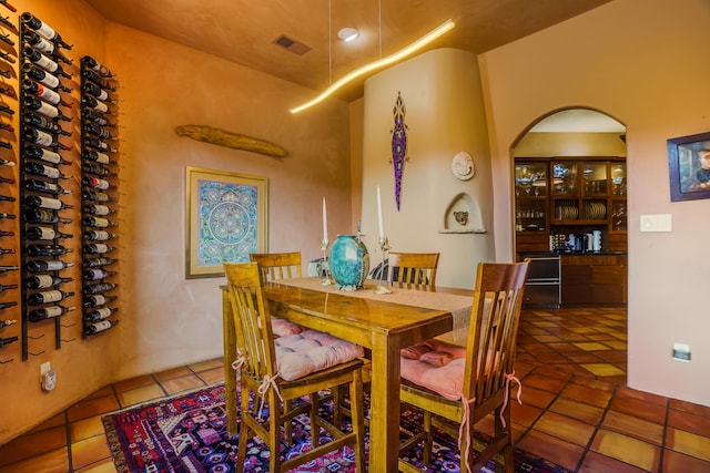 view of tiled dining room