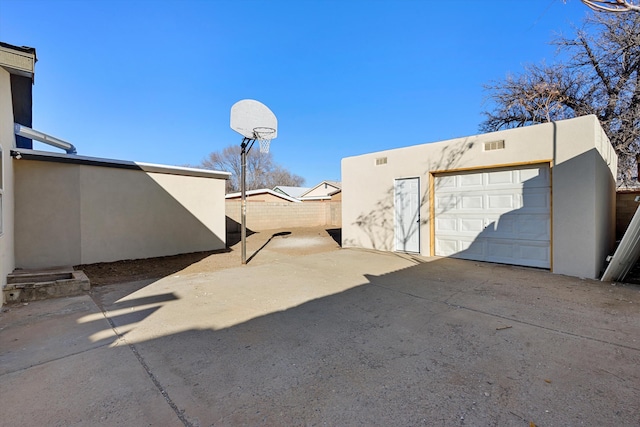 view of garage