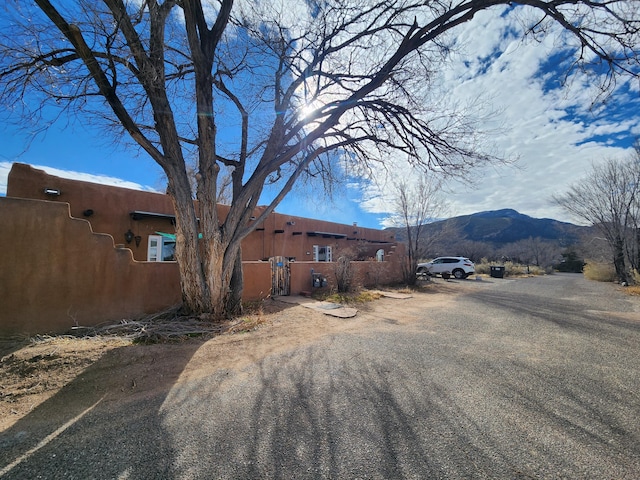 view of street with a mountain view