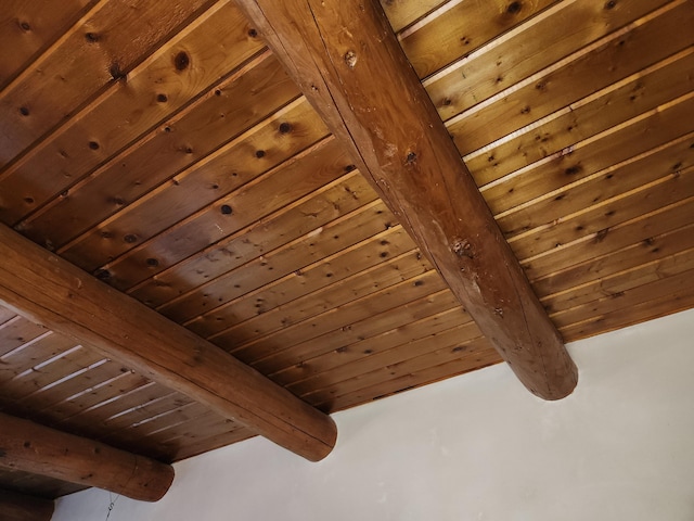 room details with wooden ceiling and beam ceiling