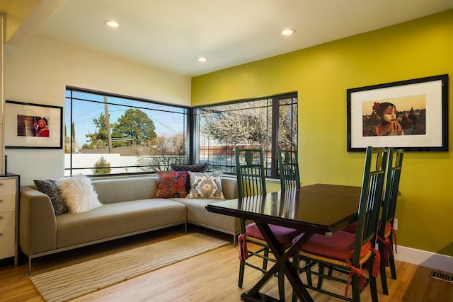 living area featuring light wood-type flooring