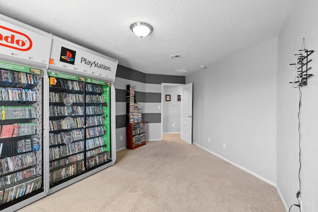 interior space featuring a textured ceiling