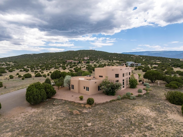 aerial view with a mountain view