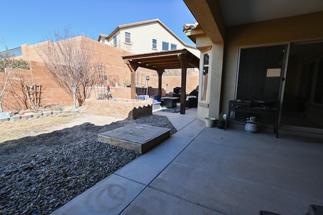 view of patio with a fenced backyard