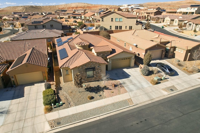 drone / aerial view with a residential view