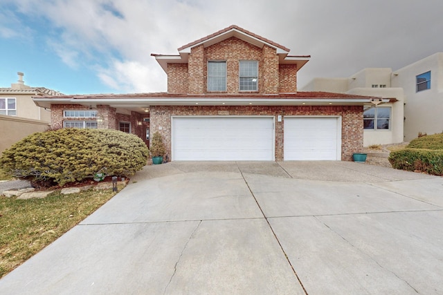 view of front of house with a garage