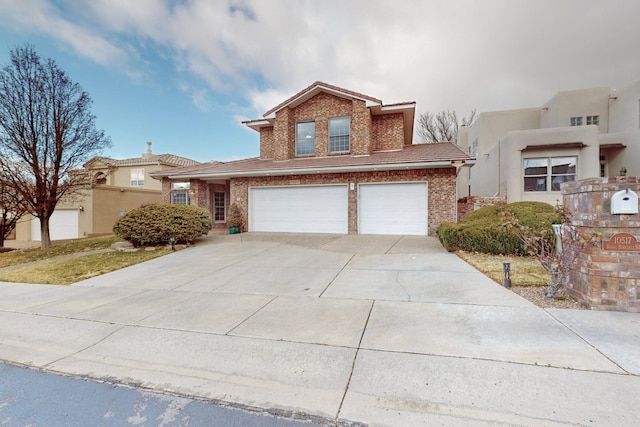 view of front facade featuring a garage