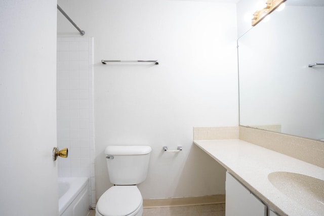 full bathroom with vanity, shower / bathing tub combination, and toilet