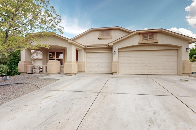 view of front of house with a garage