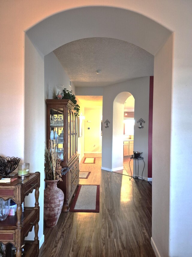 hallway featuring dark hardwood / wood-style floors