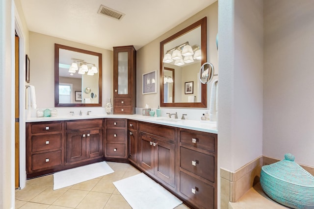 bathroom featuring vanity and tile patterned floors