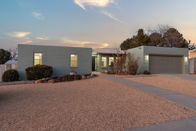 view of front of home with a garage