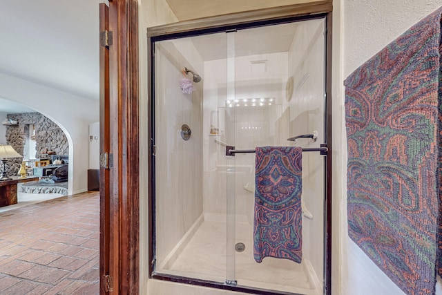 bathroom featuring walk in shower