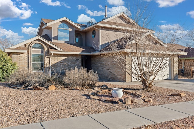 front facade with a garage