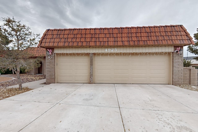 view of garage