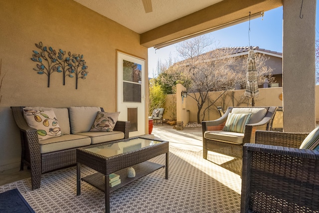 view of patio with an outdoor hangout area