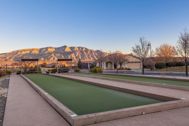 view of community featuring a mountain view