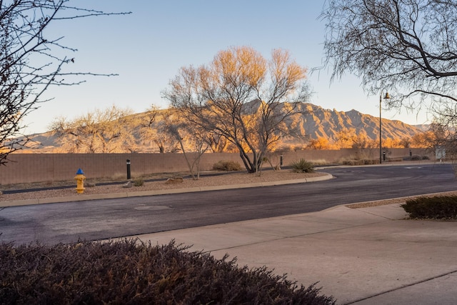 view of street featuring a mountain view