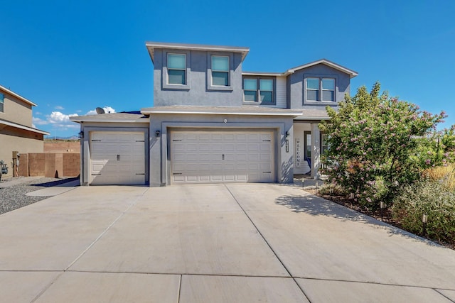 view of front facade featuring a garage