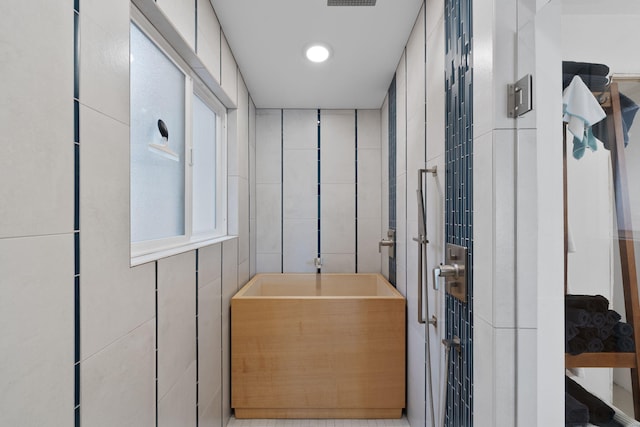 interior space with a shower