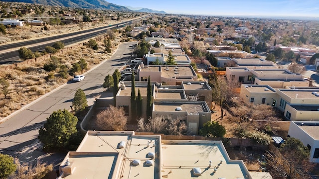 aerial view with a mountain view