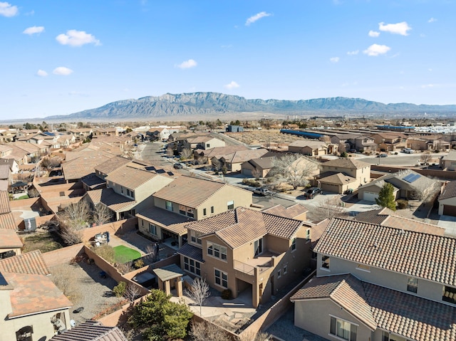 bird's eye view with a mountain view