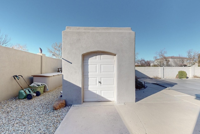 view of garage