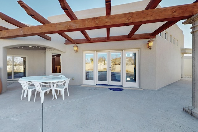 view of patio featuring french doors