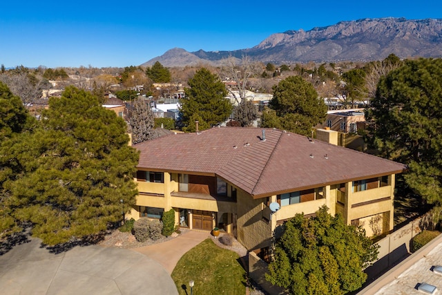 aerial view featuring a mountain view