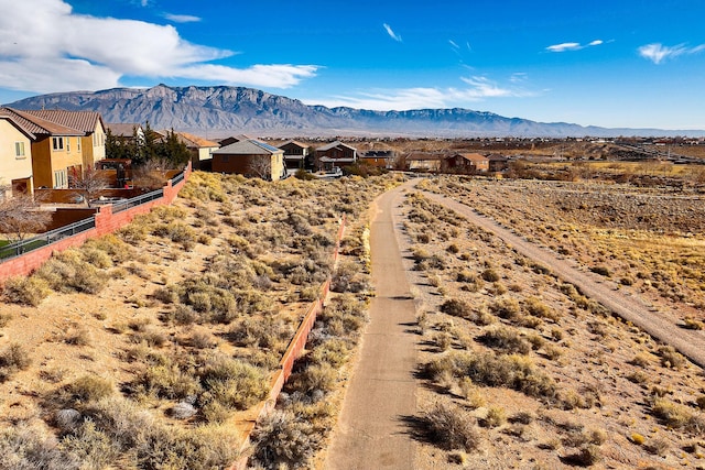 view of mountain feature featuring a residential view