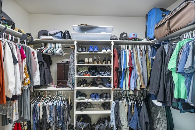 view of walk in closet