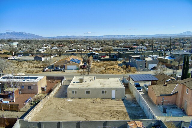 aerial view with a mountain view