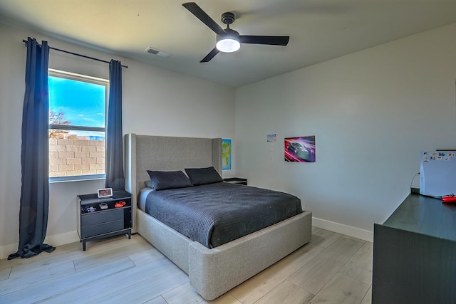 bedroom with ceiling fan