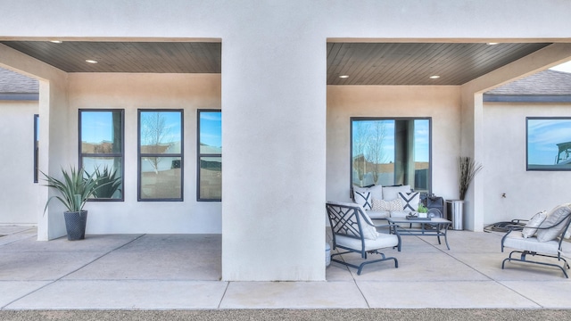 view of patio with an outdoor living space