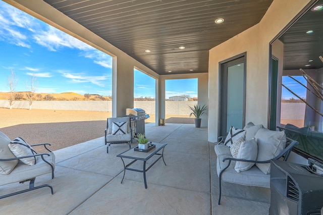 view of patio with area for grilling