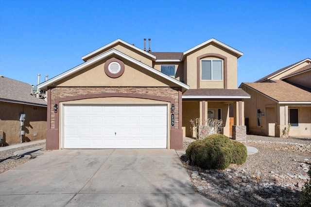 view of front of home with a garage