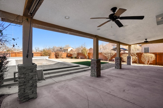 view of patio / terrace with ceiling fan