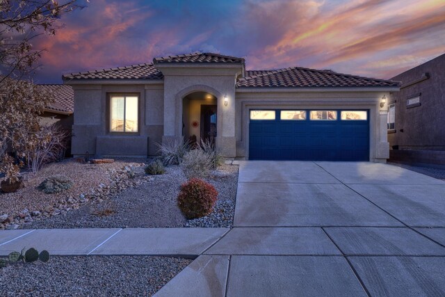 view of front of property featuring a garage