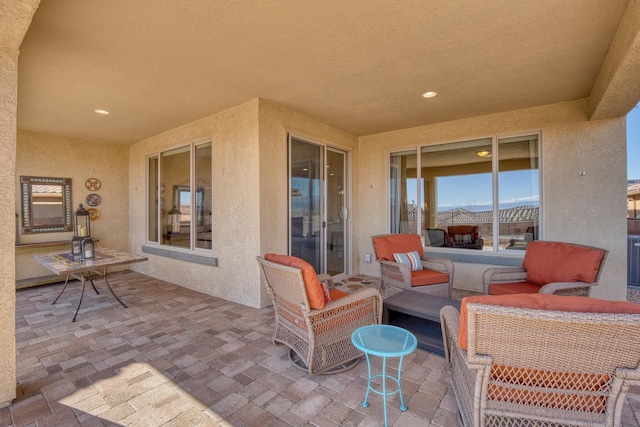 view of patio / terrace featuring an outdoor hangout area