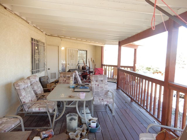 6456 Ja Ct NW, Albuquerque, NM 87120 - wooden deck with outdoor dining area