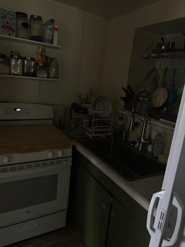 kitchen featuring sink and white gas stove