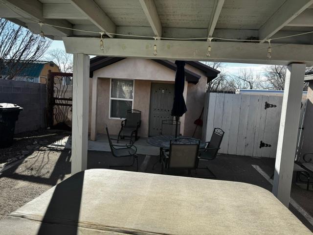 view of patio featuring a gazebo