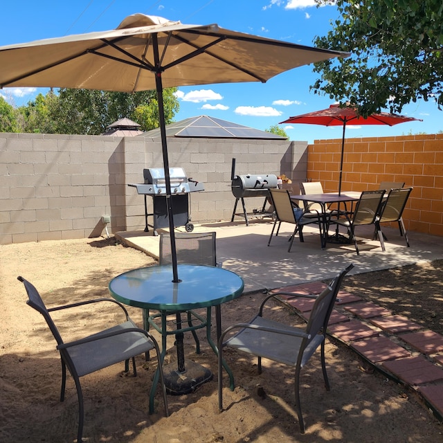 view of patio / terrace featuring grilling area