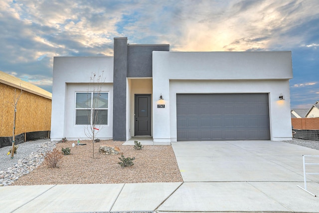 view of front of house with a garage