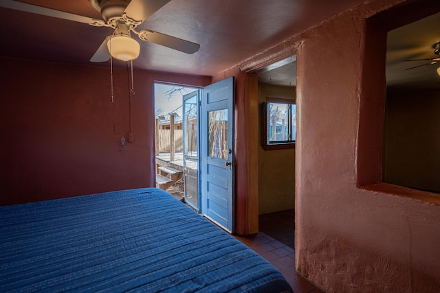 unfurnished bedroom with ceiling fan